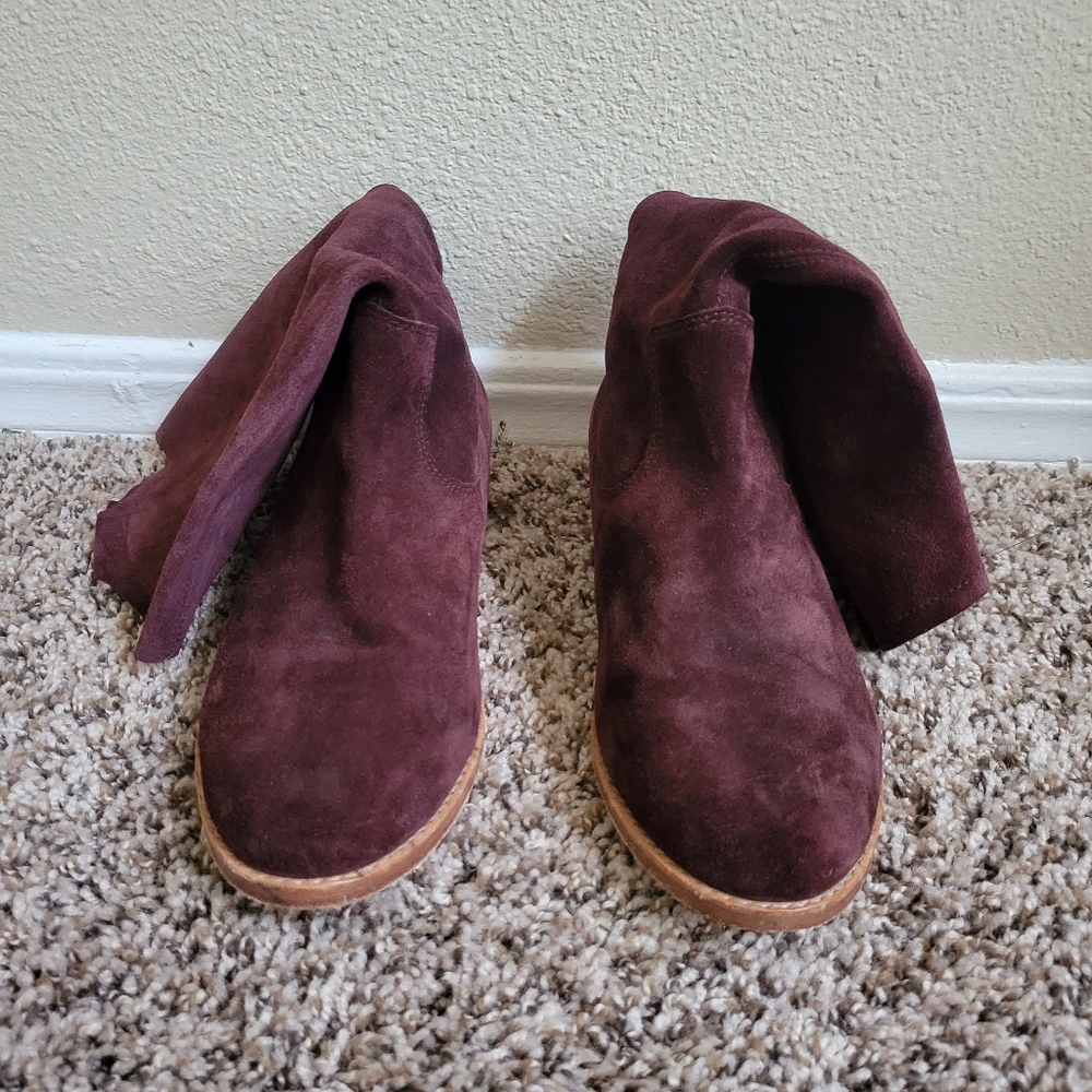 JOIE Ogden Oxblood Burgundy Suede Boots